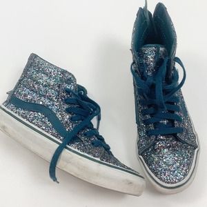Vans Old Skool SK8 Hi Blue Glitter Shoes